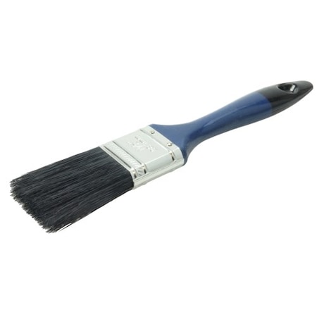 Weiler 1-1/2" Varnish Brush, Bristle Fill, 2-1/4" Trim Len, Blue Foam Handle 40001